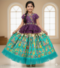 Kids Designer Jacquard/Brocade Lehenga Choli Set for Girls | Traditional Indian Ethnic Wear
